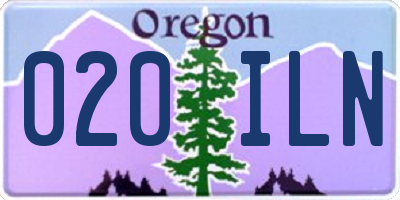 OR license plate 020ILN