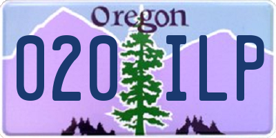 OR license plate 020ILP