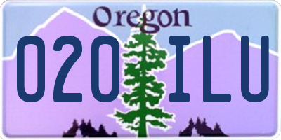 OR license plate 020ILU