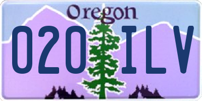 OR license plate 020ILV