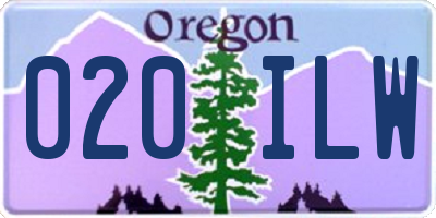OR license plate 020ILW