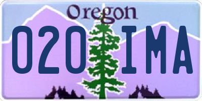 OR license plate 020IMA