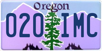 OR license plate 020IMC