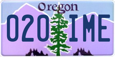 OR license plate 020IME