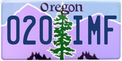 OR license plate 020IMF