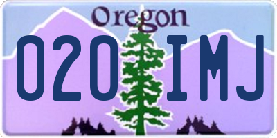 OR license plate 020IMJ
