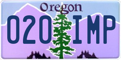 OR license plate 020IMP
