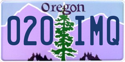 OR license plate 020IMQ