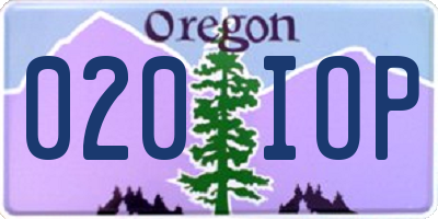 OR license plate 020IOP