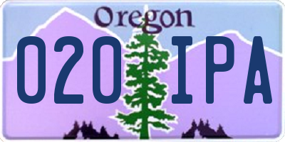 OR license plate 020IPA