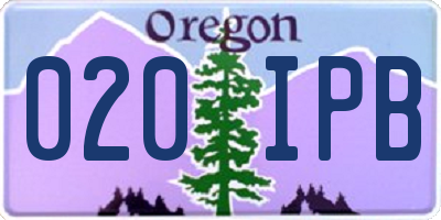 OR license plate 020IPB