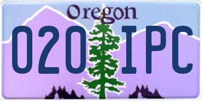 OR license plate 020IPC