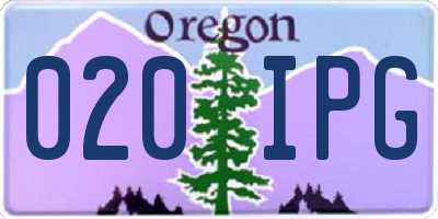 OR license plate 020IPG