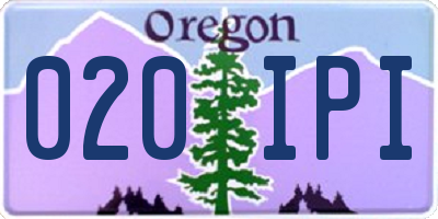 OR license plate 020IPI