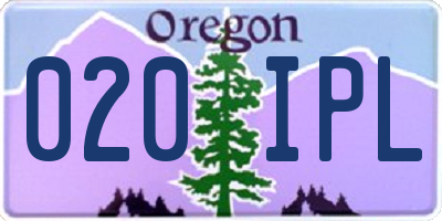 OR license plate 020IPL