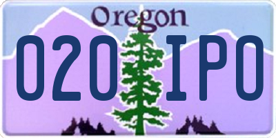 OR license plate 020IPO