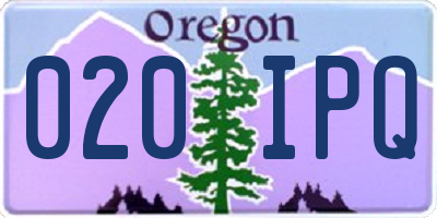 OR license plate 020IPQ