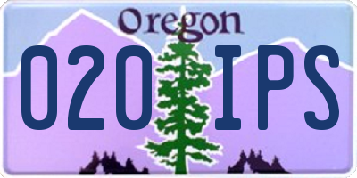 OR license plate 020IPS