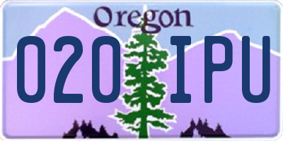 OR license plate 020IPU