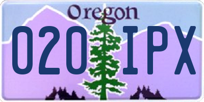 OR license plate 020IPX