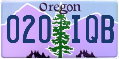 OR license plate 020IQB