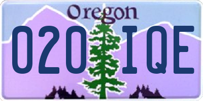 OR license plate 020IQE