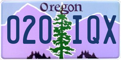 OR license plate 020IQX