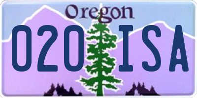 OR license plate 020ISA