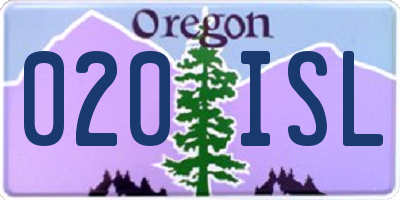 OR license plate 020ISL