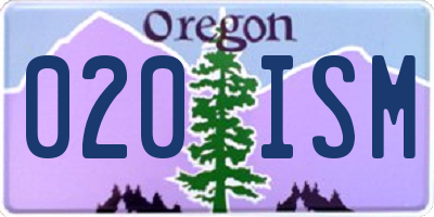 OR license plate 020ISM