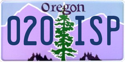 OR license plate 020ISP