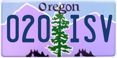 OR license plate 020ISV