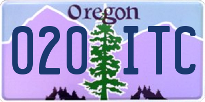 OR license plate 020ITC