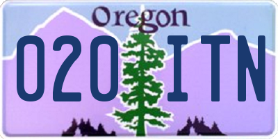 OR license plate 020ITN