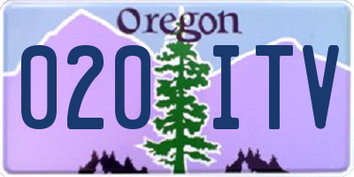 OR license plate 020ITV