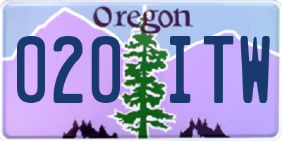 OR license plate 020ITW