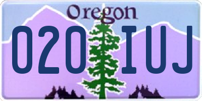 OR license plate 020IUJ