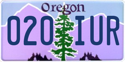 OR license plate 020IUR