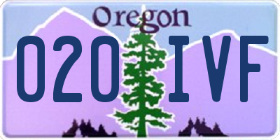 OR license plate 020IVF