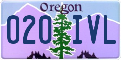 OR license plate 020IVL