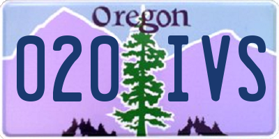 OR license plate 020IVS
