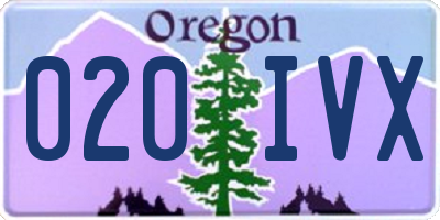 OR license plate 020IVX