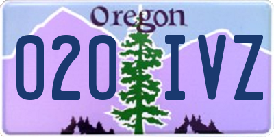 OR license plate 020IVZ