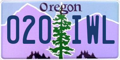 OR license plate 020IWL
