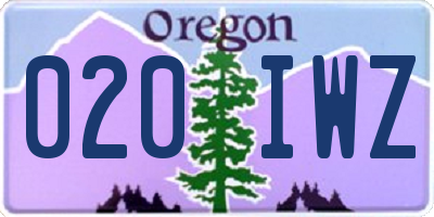 OR license plate 020IWZ