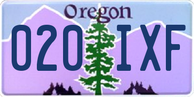 OR license plate 020IXF