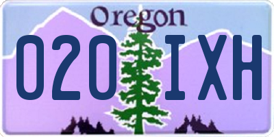 OR license plate 020IXH