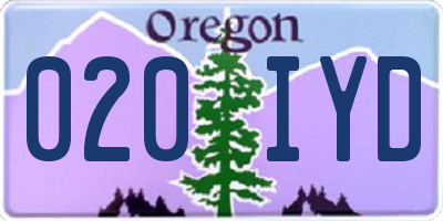 OR license plate 020IYD