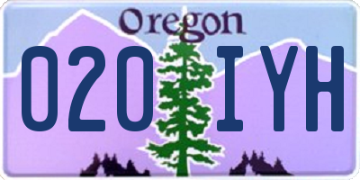 OR license plate 020IYH