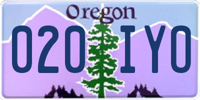 OR license plate 020IYO